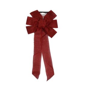 RED BOW WITH GLITTER 25 X 55CMS 486258