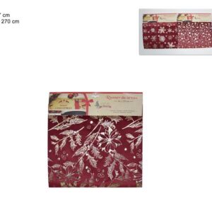 XMAS VELVET RUNNER RED GOLD DEC 012384