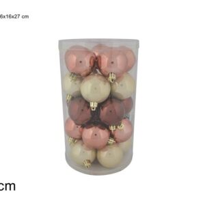 BEIGE/BRONZE CHRISTMAS BAUBLE 6CMS 087504