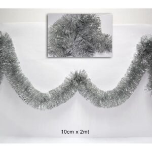 TINSEL SILVER 10CMS X 2 MT 134548