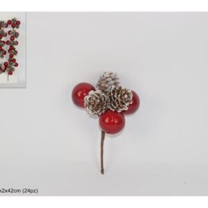TWIG WITH PINE AND BERRIES ON BLISTER 032962