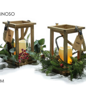 CHRISTMAS LANTERN W/CANDLE 19LED 370435
