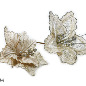 CHAMPAGNE FLOWER W/GOLD GLITTER 254605