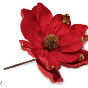 VELVET RED CHRISTMAS FLOWER 20CMS 275280