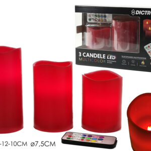 SET THREE CANDLES BATTERY LED 288761