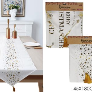 CHRISTMAS RUNNER GOLD 45X180CMS 144104