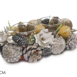 2 CANDLE HOLDER WHITE W/FLOWERS 358914