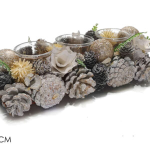 THREE CANDLE HOLDER W/FLOWERS 358921