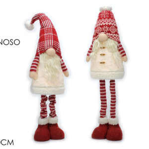 WHITE GNOME WITH RED CAP W/LIGHT 100CMS 342357