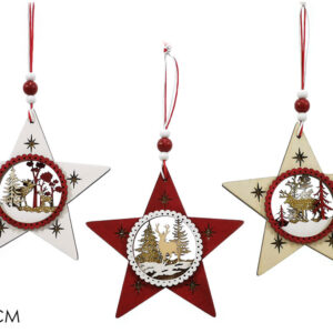 HANGING CHRISTMAS STAR RED 346584