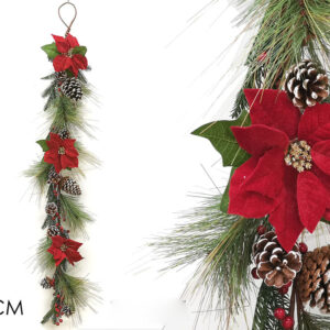 GARLAND 135CMS W/CHRISTMAS FLOWER 414818