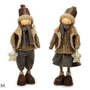 BOY WITH BROWN CLOTHING 54CMS 2 ASSORETED 324780