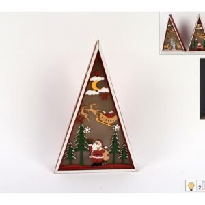 WOODEN CHRISTMAS TREE LIGHTS 3 ASS 056388