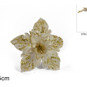 STEM WITH PONSIETTA WHITE 25CMS 128030