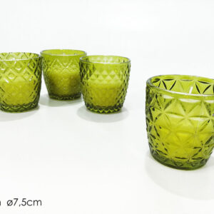 CANDLE IN GREEN GLASS 299613