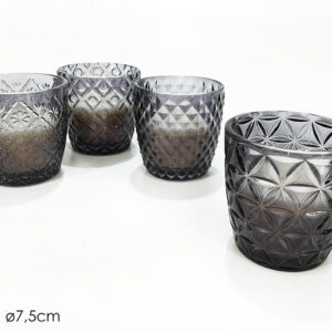 CANDLE IN GREY GLASS 299620