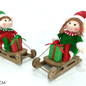 ELF ON SLEDGE 28CM RED/GREEN 245894