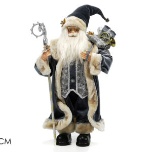FATHER CHRISTMAS GREY VELVET 60CM 383039