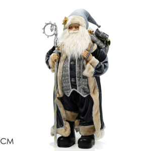CHRISTMAS FATHER 80CMS VELVET GREY 383077