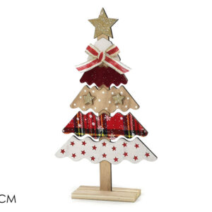 WOODEN CHRISTMAS TREE W/RED CLOTH 308407
