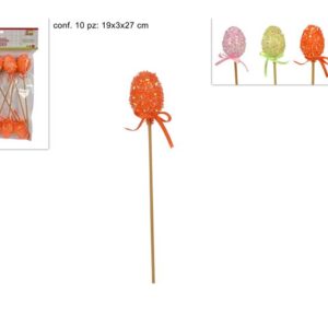 STICK 1O EASTER EGGS 4 COLOURS ASS 617652