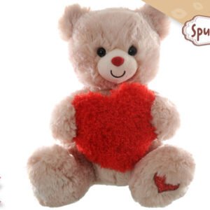 VALENTINES BEAR W/HEART 45CMS 281557