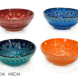 BOWL GLASS COLOURED 13CMS 4 ASS 236434