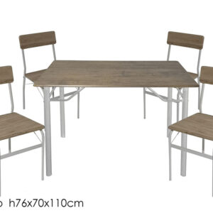 TABLE WITH FOUR CHAIRS WHITE 265069