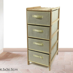 WOODEN STAND WITH 4 FABRIC DRAWERS 920944