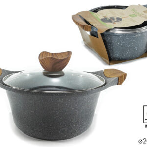 CHEF WOOD CASSEROLE W/LID 20CMS 163884