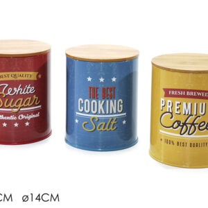 METAL CONTAINER WITH BAMBOO CAP 889883