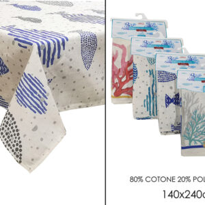 TABLE CLOTH FISH/CORALS 140 X 240CMS 395902