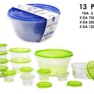SET 13 ROUND CONTAINERS WITH LID 2 ASS 269210