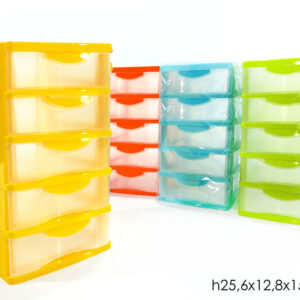 SET FIVE PLASTIC DRAWERS 4 ASS 237776