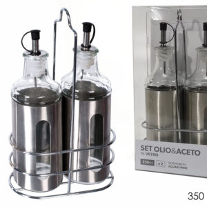 CRUET SET WITH SILVER AND STAND 602956