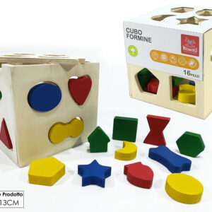 WOODEN TOY CUBE WITH SHAPES 223120