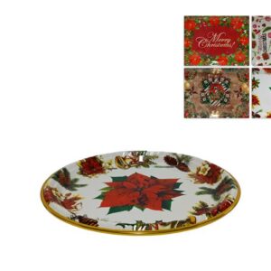 CHRISTMAS ROUND TRAY 32CMS ASS. 327230