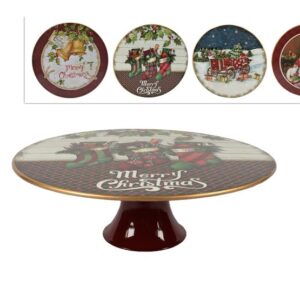 XMAS PLATE ON STAND PLASTIC 977442