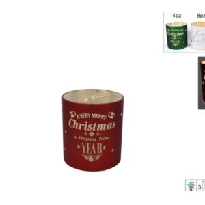 CHRISTMAS GLASS WITH LIGHT 10CMS 3 ASS 994241