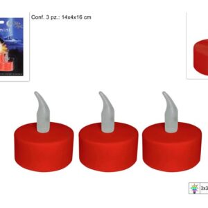 TEALIGHT CANDLE SET 3 PIECE BATT. RED 382264