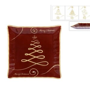 SQUARE CHRISTMAS PLATE 30X30CMS 047737