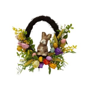 EASTER DOOR DECORATION W/RABBIT/FLOWERS 237107