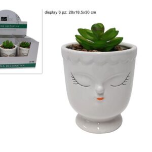 POT WITH VASE AND PLANT 607701