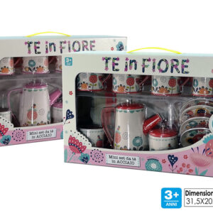 MINI TOY TEA SET WITH FLOWERS 14PIECE 2 ASS 361464