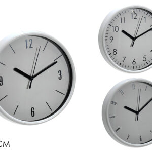 DICTROLUX WALL CLOCK WHT. 3 ASS. 20CMS 446345