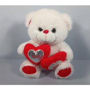 VALENTINES SOFT TOY BEAR WHITE 163819