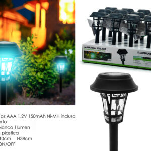 SOLAR LAMP BLK 29CMS 080686