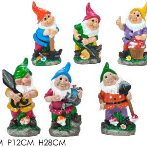 DECORATIVE GNOME 28CMS 6 ASSORTED 427184