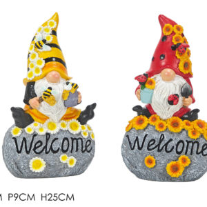 DECORATIVE GNOME WELCOME 25CMS 2 ASS. 530419