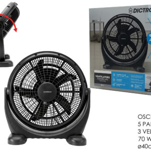 DICTROLUX FLOOR FAN BLACK 70W 40CMS 143558